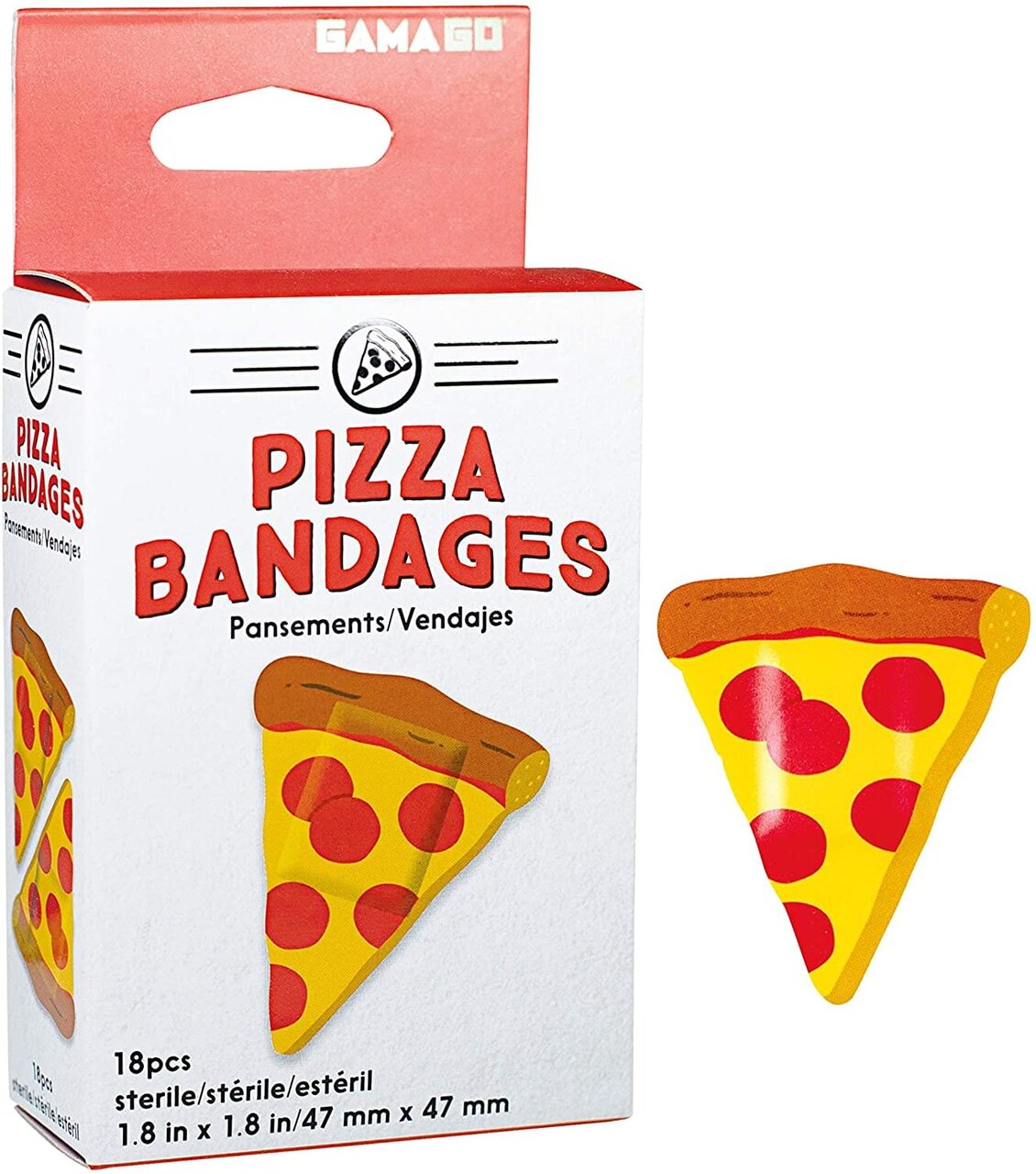 Pizza Bandages | Set of 18 Individually Wrapped Self Adhesive Bandages